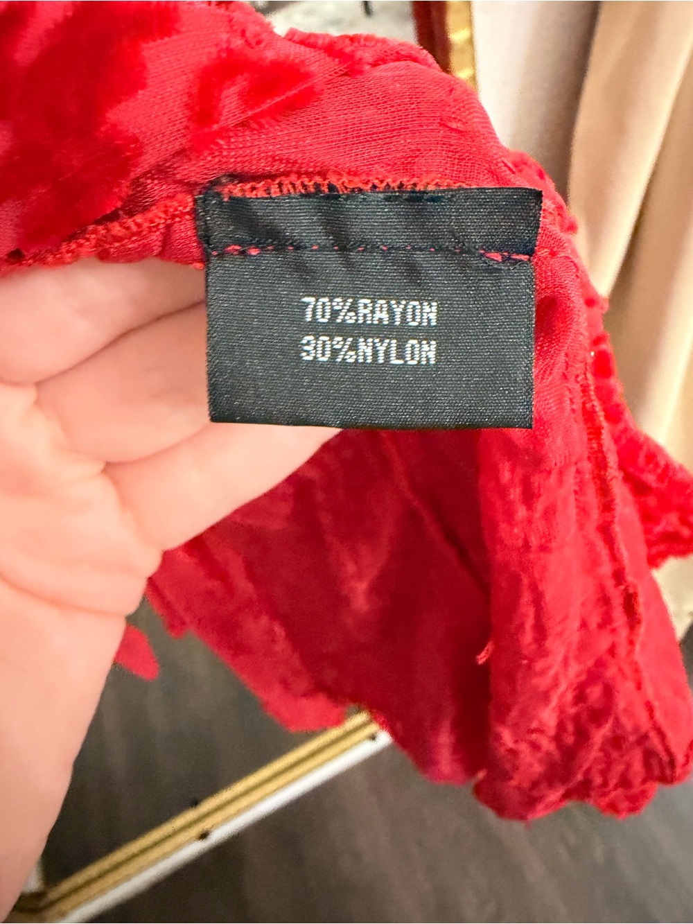 Red Beaded Velvet Burnout Duster Jacket - Picture 4 of 5